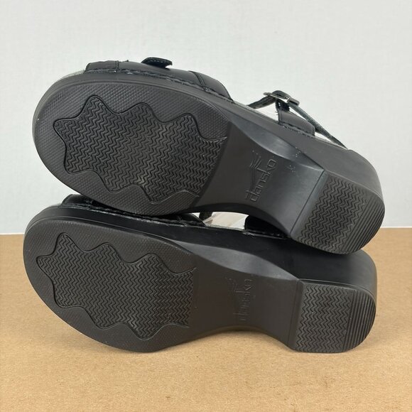 Dansko Sissy Leather Ankle Strap Sandals Womens 6 EU 36 Black Buckle Adjustable - Picture 7 of 10